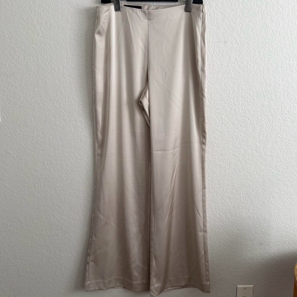 Zara Wide Leg Pants in Light Beige